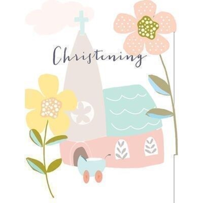 Church Christening card by Liz and Pip
